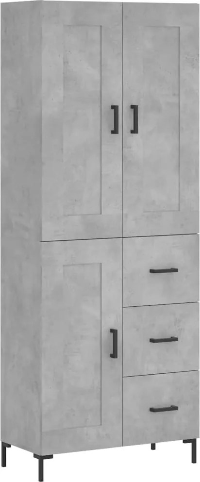 vidaXL Dulap înalt, gri beton, 69,5x34x180, lemn compozit