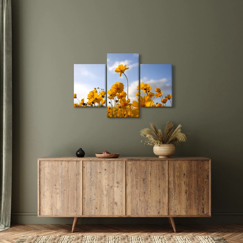 Tablou - Câmp cu flori galben deschis (90x60 cm)
