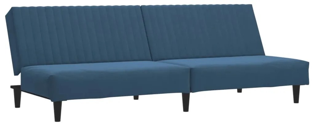 337638 vidaXL Canapea extensibilă cu 2 locuri, albastru, catifea