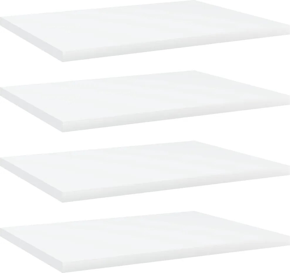 vidaXL Plăci bibliotecă, 4 buc., alb, 40 x 30 x 1,5 cm, PAL
