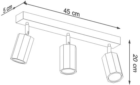 Spot ZEKE 3xGU10/40W/230V stejar Sollux SL.1030