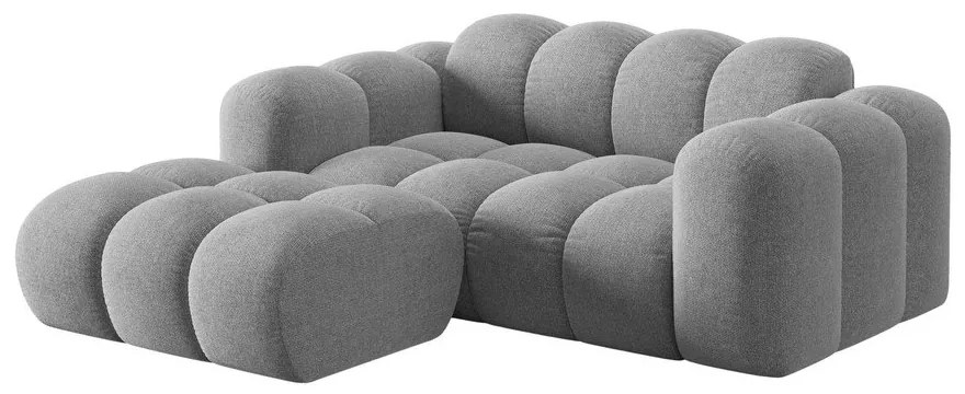 Colțar gri deschis cu tapițerie din chenille (cu colț pe partea stângă/cu șezlong) Treno – Cosmopolitan Design