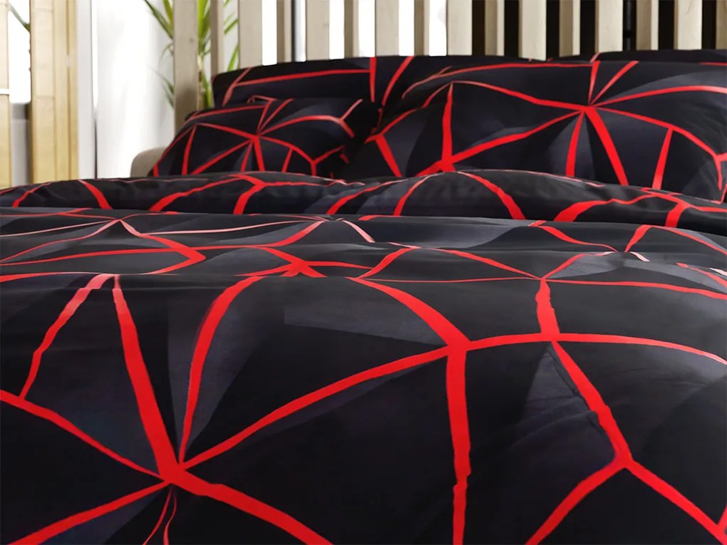 Lenjerie de pat din bumbac PENELOPE RED negru Dimensiune lenjerie de pat: 70 x 90 cm | 140 x 200 cm