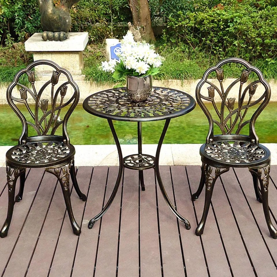 SEGM106 - Set Masa si scaune gradina, terasa, balcon, veranda - Negru antichizat Bronz