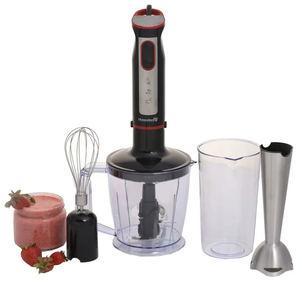 Blender de mana profesional 4 in 1, Cana, Hausberg HB7700N, 1000 w, NEGRU