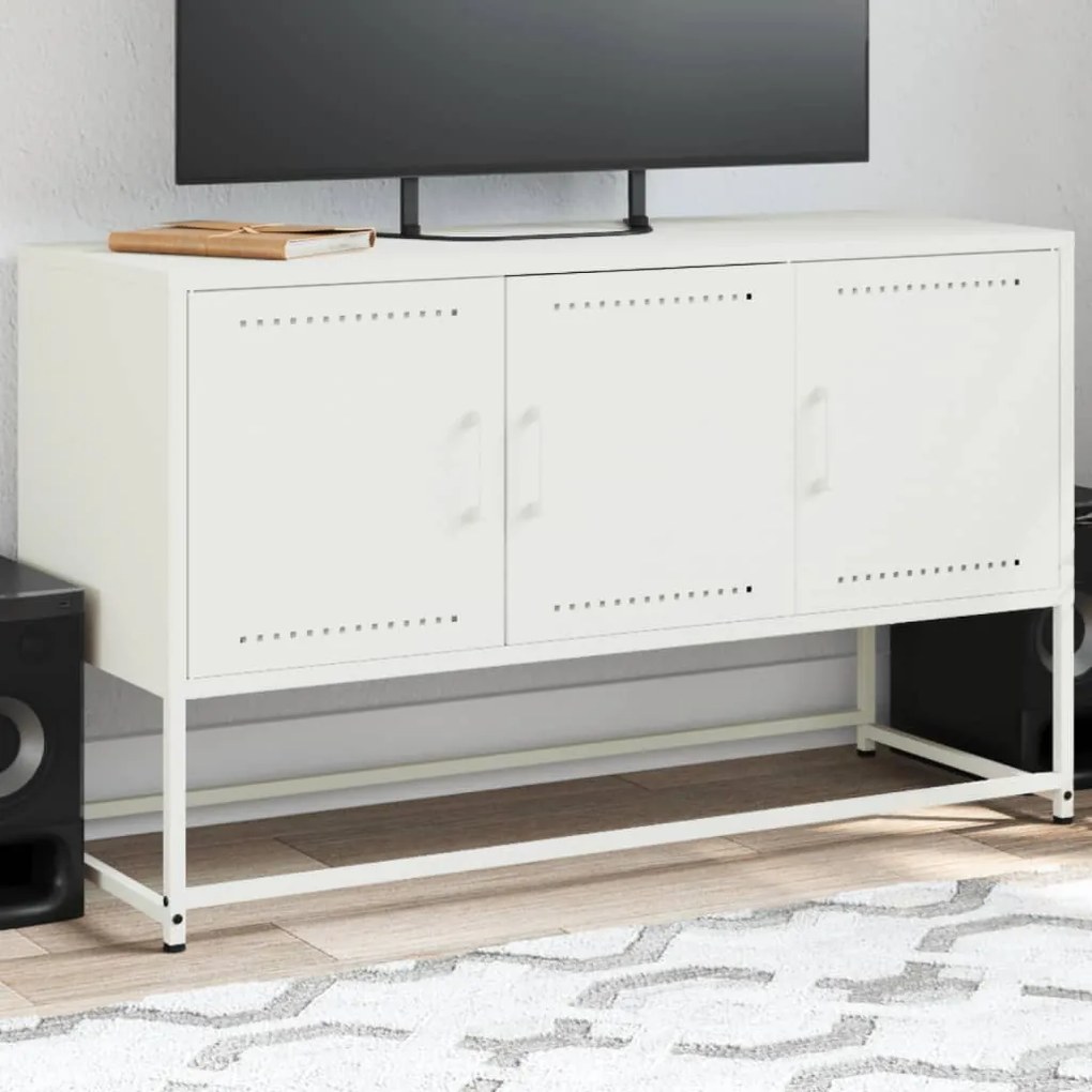 vidaXL Dulap TV, alb, 100,5x39x60,5 cm, oțel
