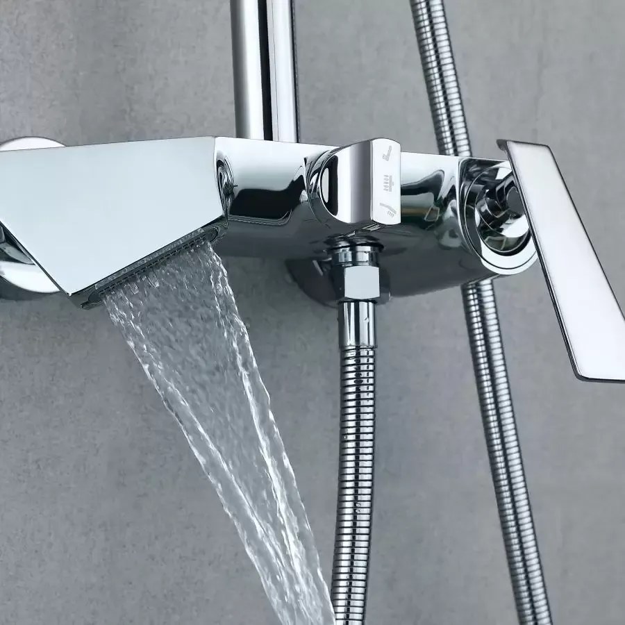 Coloană de Duș Crom Model DM6720 – Design Simplu și Funcțional pentru O Experiență Deosebită