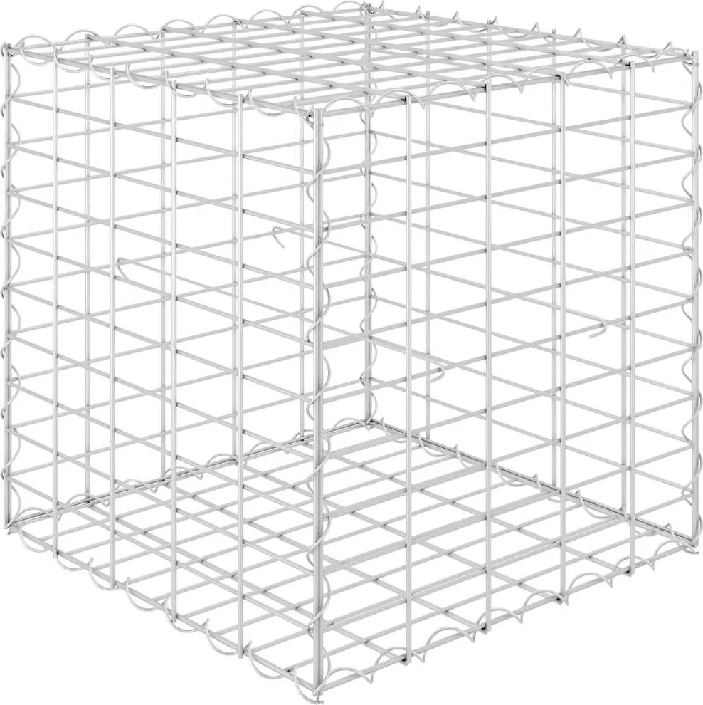 vidaXL Strat înălțat cub gabion, 50 x 50 x 50 cm, sârmă de oțel