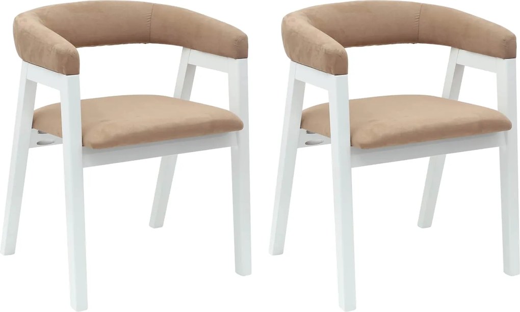 vidaXL Scaune de dining 2 pcs Alb 54 x 57 x 73 cm