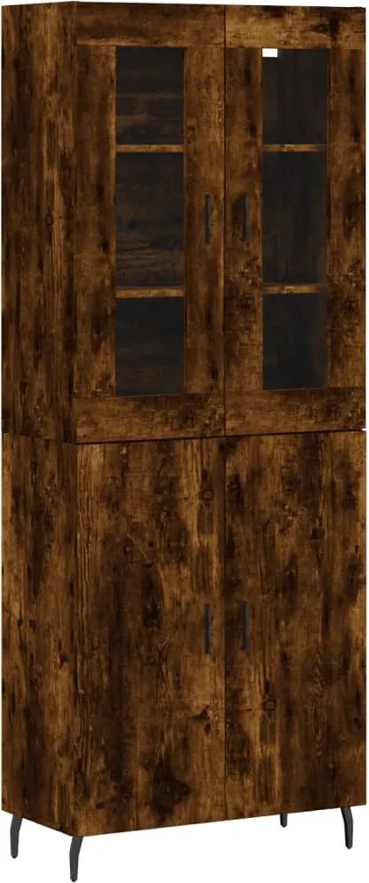 vidaXL Dulap înalt, stejar fumuriu, 69,5x34x180, lemn compozit