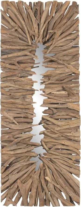 Aplică de perete din lemn de tec lucrat manual, natur, 130 x 50 x 10 cm, „Doullens”