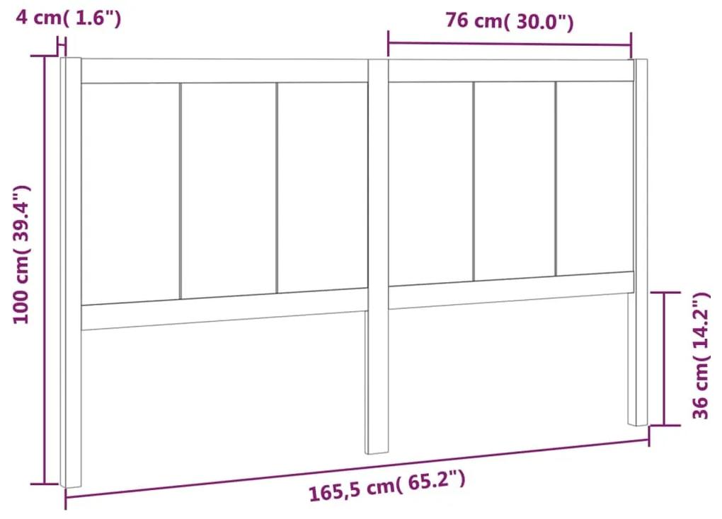 Tablie de pat, alb, 165,5x4x100 cm, lemn masiv de pin Alb, 165.5 x 4 x 100 cm, 1