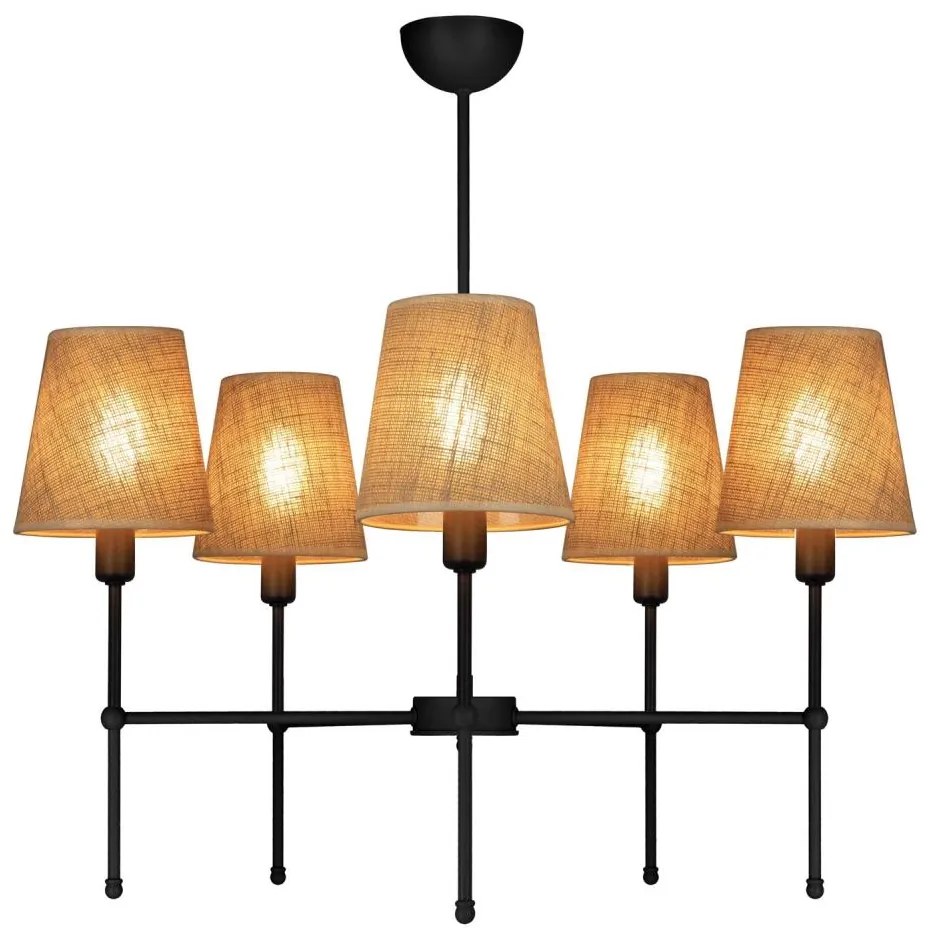 Candelabru cu tijă MADELA, 5xE14/40W/230V, iută/negru
