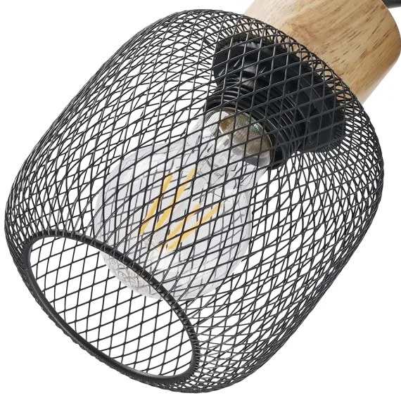 Brilagi - Spot de iluminat BASKLITE 2xE27/15W/230V lemn de cauciuc/negru