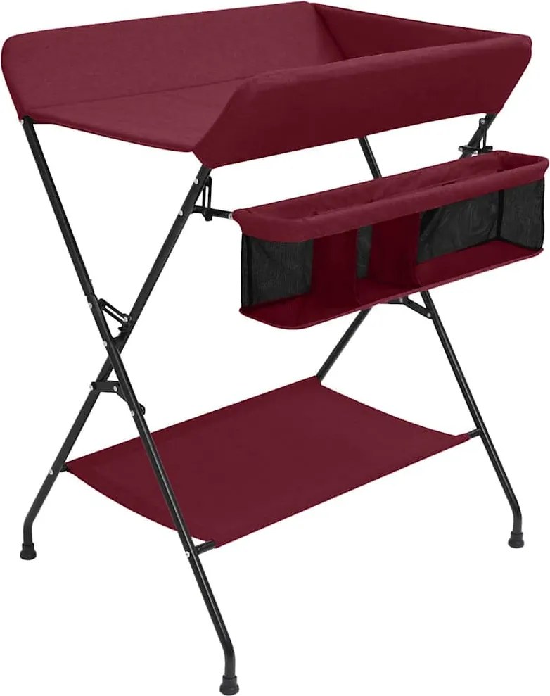 vidaXL Masă pentru schimbat bebelușul, roșu, fier