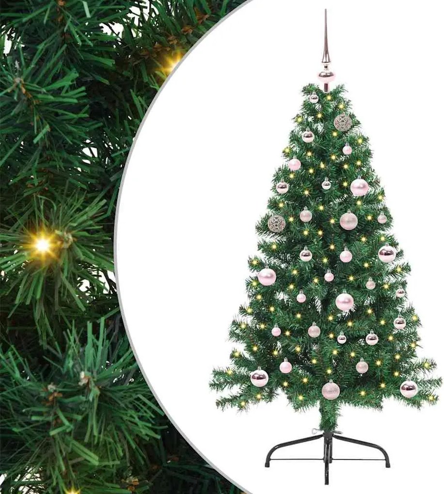 vidaXL Pom de Crăciun artificial pre-iluminat Verde 150 cm PVC