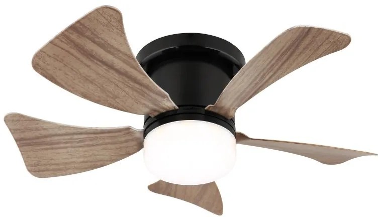 Lustra LED cu ventilator si telecomanda HINES aspect lemn 40cm, 03609H GL