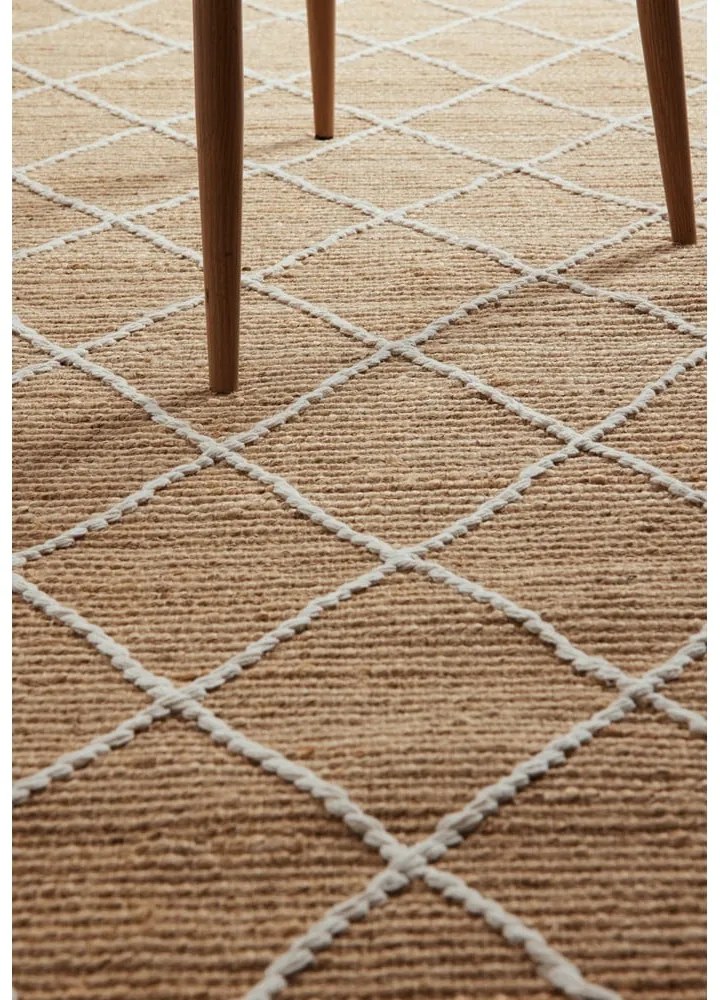 Covor în culoare naturală țesut manual din iută 80x150 cm Kunu – Hanse Home
