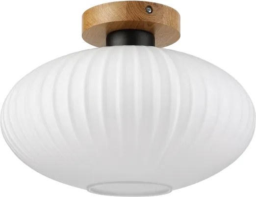 Plafonieră HARMA WOOD 1xE27/15W/230V stejar/alb Ø 30 cm