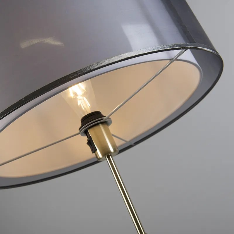 Lampă de podea auriu/alamă cu abajur negru/alb 47 cm - Parte