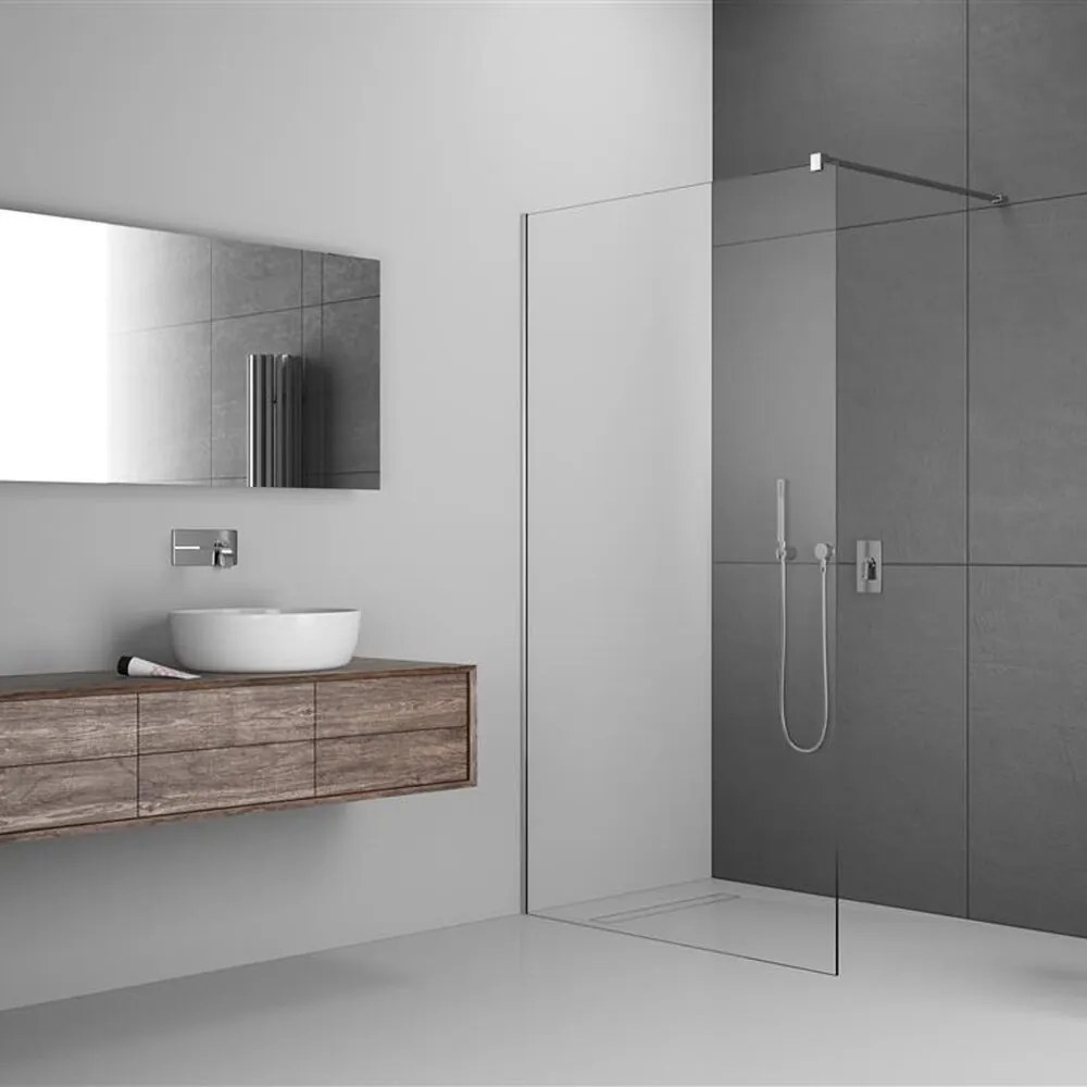 Paravan de dus tip Walk-in Radaway Modo New II crom-transparent 110 cm sticla securizata 8 mm