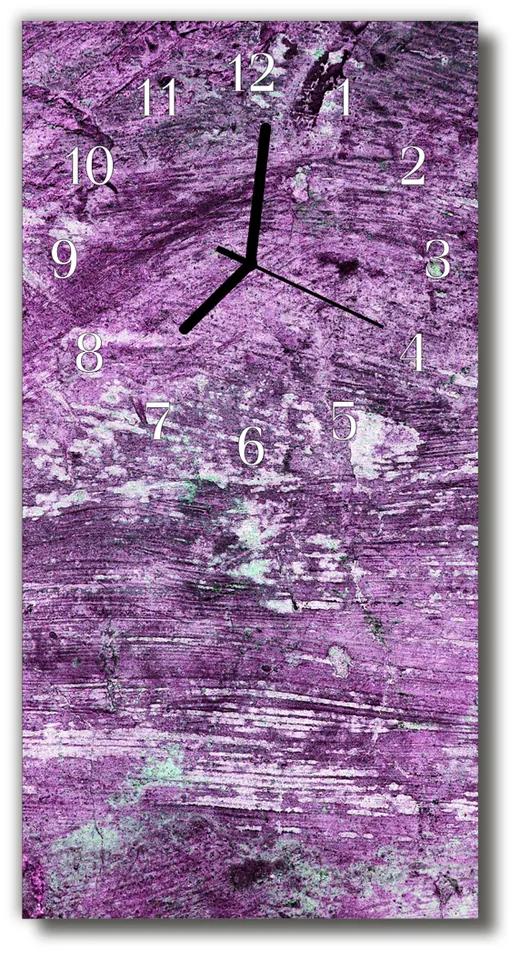 Ceas de perete din sticla vertical lemn violet