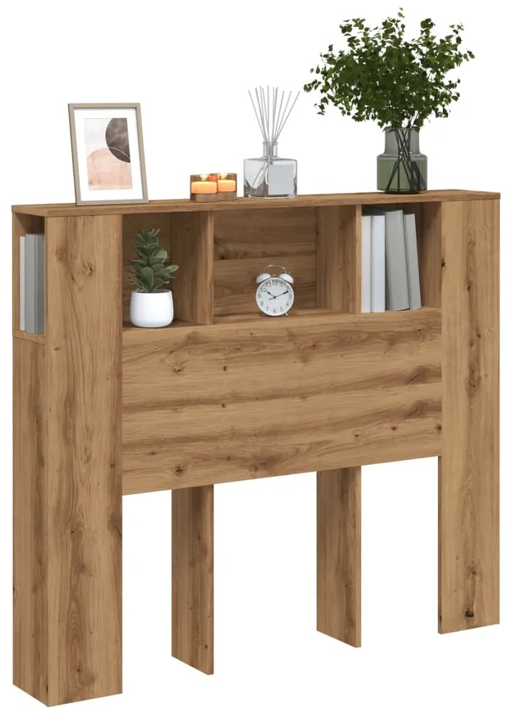 vidaXL Tăblie pat dulap stejar artizanal 120x19x104,5cm lemn prelucrat