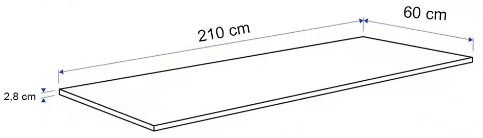 Blat de bucătărie 210 x 60 x 2,8 cm stejar York