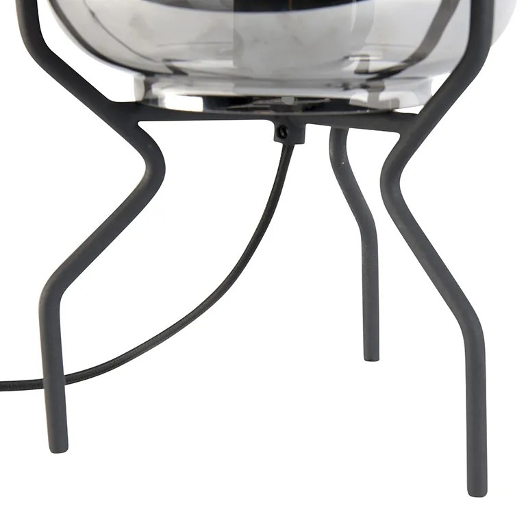 Lampă de masă de design neagră cu sticlă fumurie - Bliss