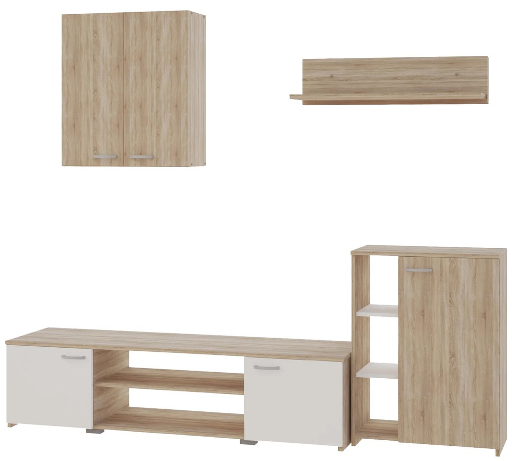 Set Living haaus Alice, Stejar Sonoma/Alb, L 220 cm