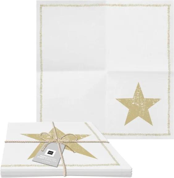 Set 2 șervețele din bumbac PPD Star Fashion, 20 x 20 cm, auriu