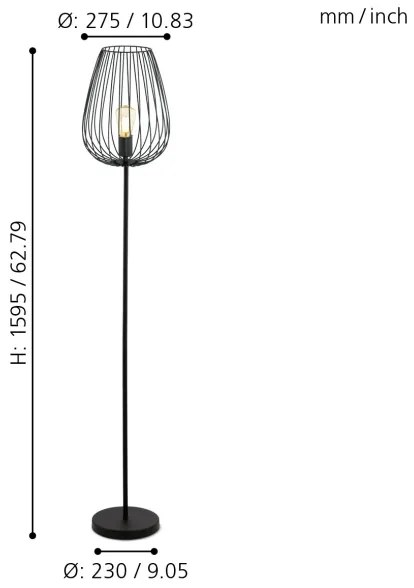Lampadar Eglo 49474 NEWTOWN 1xE27/60W/230V