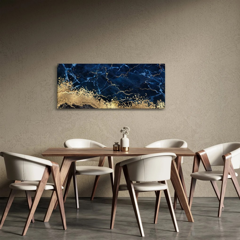 Tablou - Marmură albastru închis (120x50 cm)