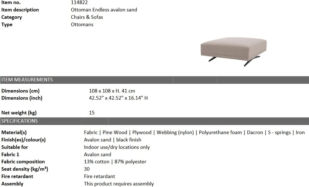 Taburete design LUX Endless Avalon sand 114822 HZ