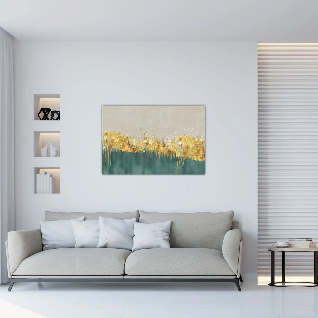 Tablou - Textura cu decor auriu (90x60 cm)