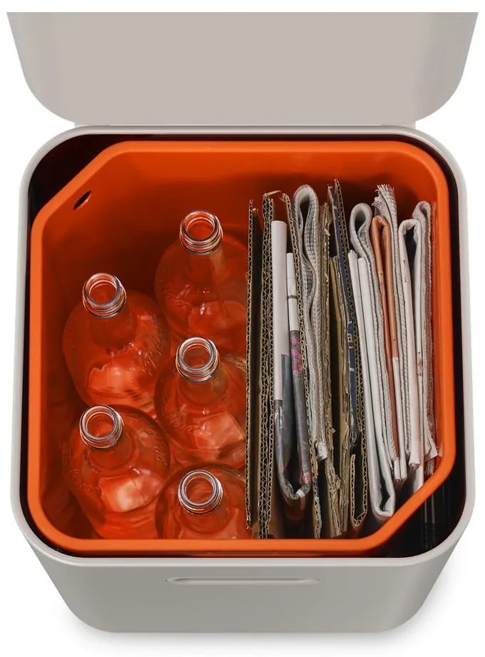 Coș pentru sortarea deșeurilor Joseph Joseph Totem Max, 40 l, crem