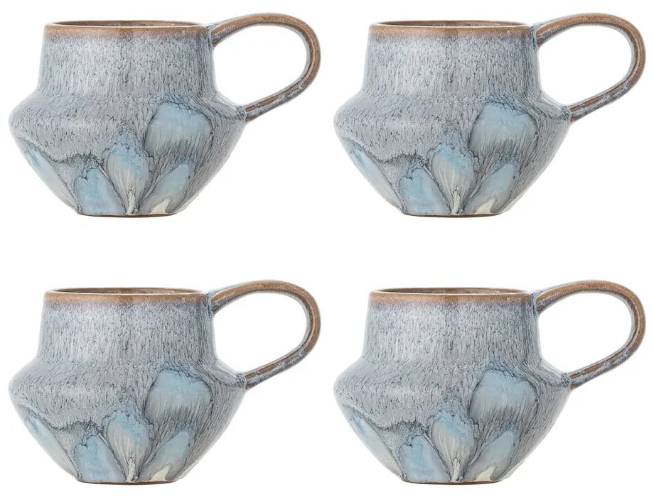 Căni albastru-deschis 4 buc. din gresie 300 ml Bessie – Bloomingville