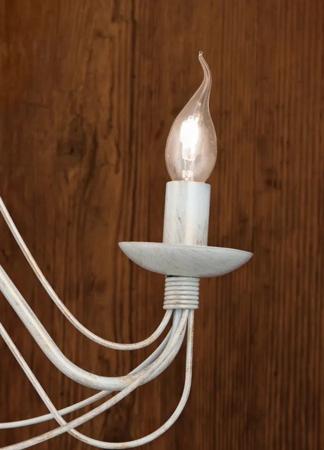 Aplica de perete design rustic cu 2 brate Vela, ivory