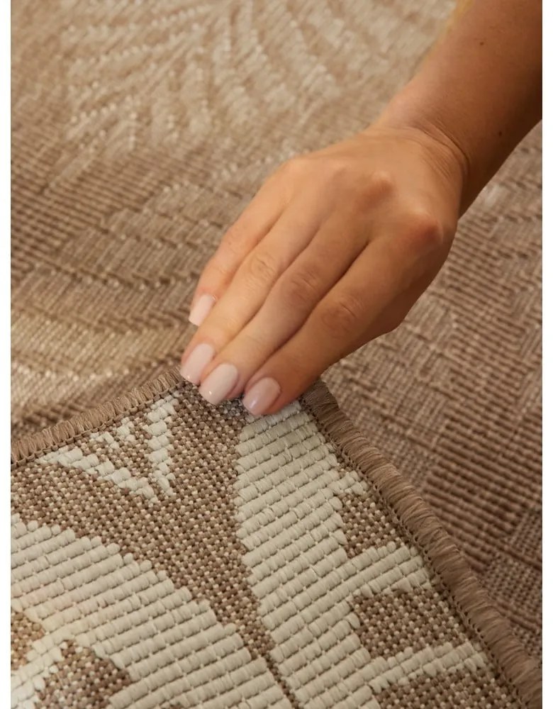 Covor tip traversă pentru interior și exterior bej/fildeș 80x250 cm Duet Liora – NORTHRUGS