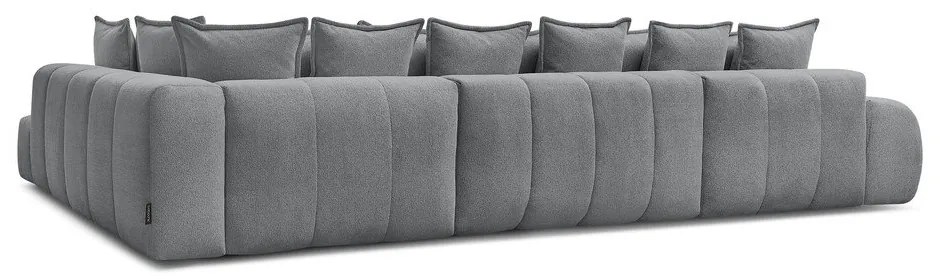 Colțar gri închis extensibil/cu spațiu de depozitare cu tapițerie din chenille (cu colț pe partea dreaptă/în formă de "U") Everest – Bobochic Paris