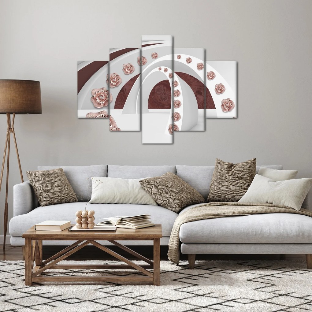 Tablou - Arcade 3D cu flori (150x105 cm)