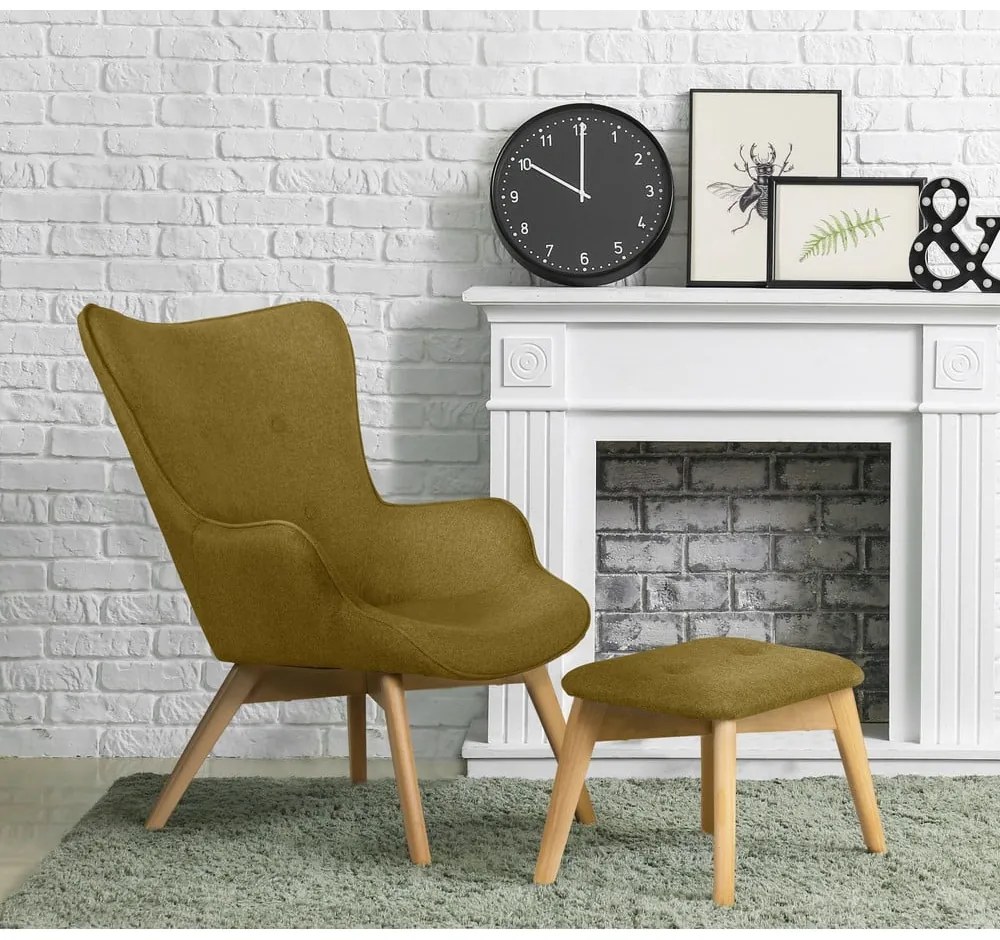 Fotoliu cu taburet verde Niko – Ropez