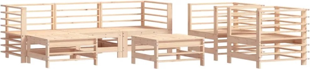 vidaXL Set mobilier de grădină, 7 piese, lemn masiv de pin