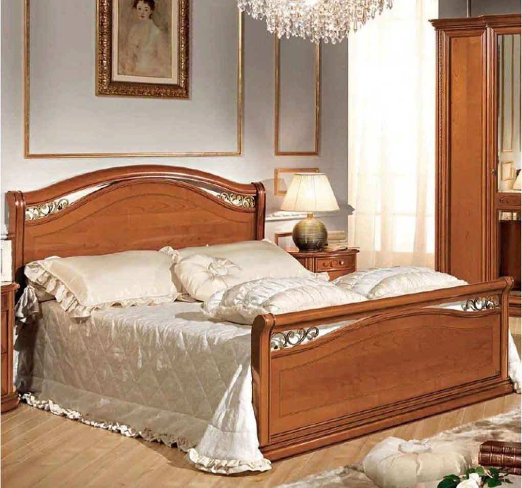 Pat lemn masiv Caterina 160x200 cm Personalizabil - Nuc