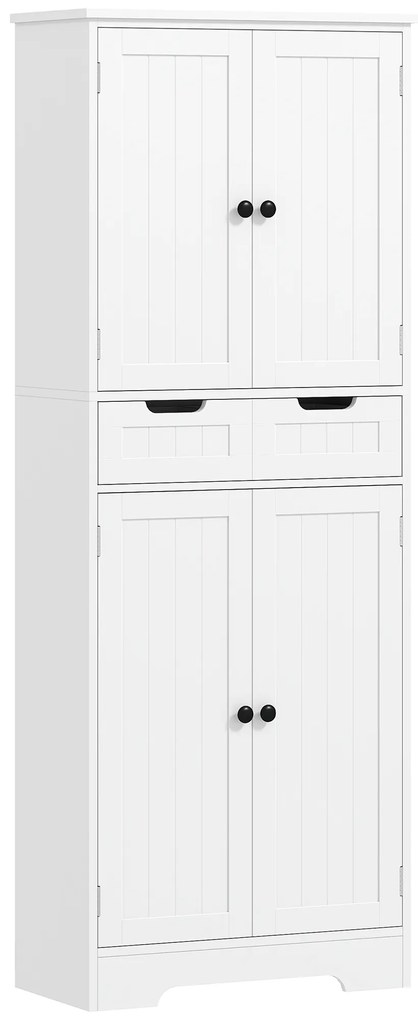 HOMCOM Mobilier de baie cu sertar, dulap cu uși, raft reglabil, 60 x 30 x 160 cm, alb | Aosom Romania