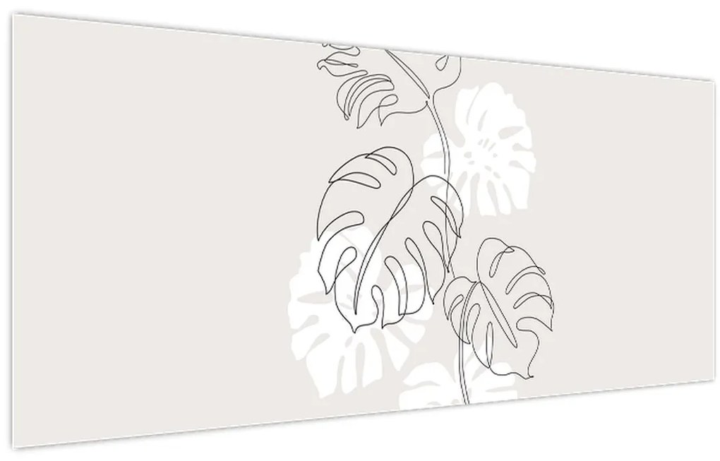 Tablou - Linia de artă monstera N⁰3 (120x50 cm)