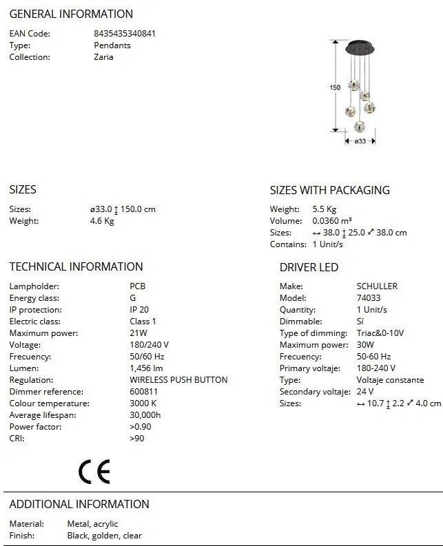 Lustra LED suspendata design decorativ modern Zaria 5L