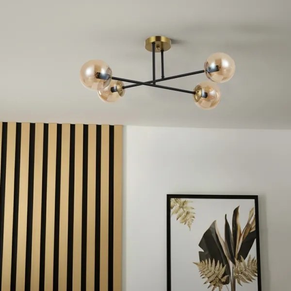 Brilagi - Plafonieră aplicată MALIVA 4xE14/15W/230V, aurie