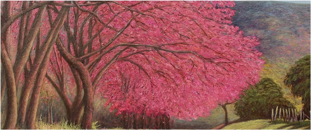 Tablou cu copaci înfloriți (120x50 cm)