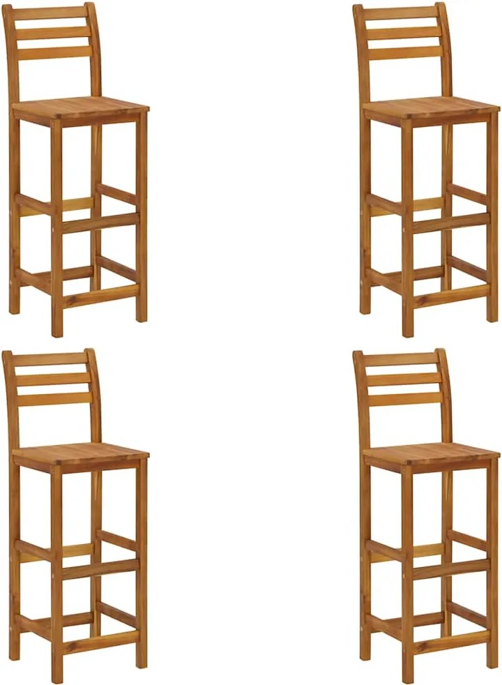 vidaXL Taburete de bar, 4 buc., lemn masiv de acacia